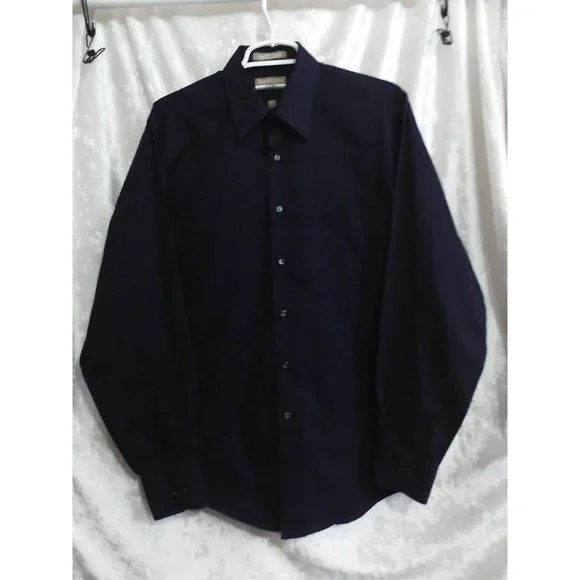 Van Heusen Men's Shirt Casual/Dress Long Sleeve Poly/Cotton Purple 15.5 (34/35) - Picture 8 of 16
